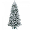 Homcom Arbre De Noel Artificiel De 6pi Avec Pointes Floquees, Pommes De Pin