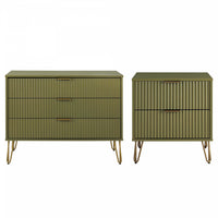 Ensemble moderne Dumbo 2 pieces de commodes en vert olive