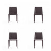 Chaise de salle a manger moderne en cuir vegetalien gris Paris - Lot de 4