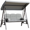 Outsunny Balancelle De Porche 3 Places Avec Auvent Inclinable, Gris Clair