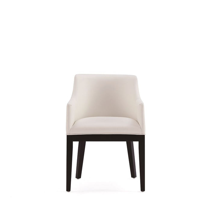 Chaise de salle à manger moderne Gansevoort de Manhattan Comfort en similicuir - crème