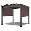 Costway 10 X 10ft Patio Pergola Gazebo Parasol Abri Avec Auvent Retractable