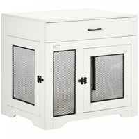 Pawhut Cage Pour Chien Avec Coussin, 2 Portes, Table D'appoint Avec Rangement, Cage D'interieur Pour
