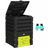 Outsunny Poubelle A Compost De 120 Gallons, Avec 80 Aerations, Jaune