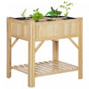 Outsunny 31\" X 23\" Lit De Jardin Sureleve, Jardiniere Surelevee En Bois Avec Tissu Non Tisse Pour Les Legumes, Les Fleurs Et Les Herbes Dans Le Patio, Le Jardin Et Le Balcon.