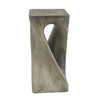 Cade 26.80" Twisted Square MGO Accent Table, Unique Natural Wood Grain Indoor Side Table, Grey | Table d'appoint carree torsadee Cade 26,80 pouces MGO, table laterale interieure a grain de bois naturel unique, gris