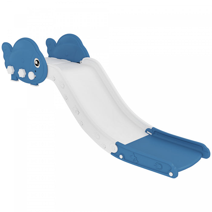 Qaba Toboggan De Canape Pour Enfants Pouvant Etre Utilise Pour Le Lit, Le Canape, Facile A Assembler Et A Ranger, Toboggan Leger De 51\" De Long Pour Enfants De 18 A 48 Mois, Bleu