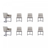 Ensemble de salle a manger moderne Serena 8 pieces en gris clair