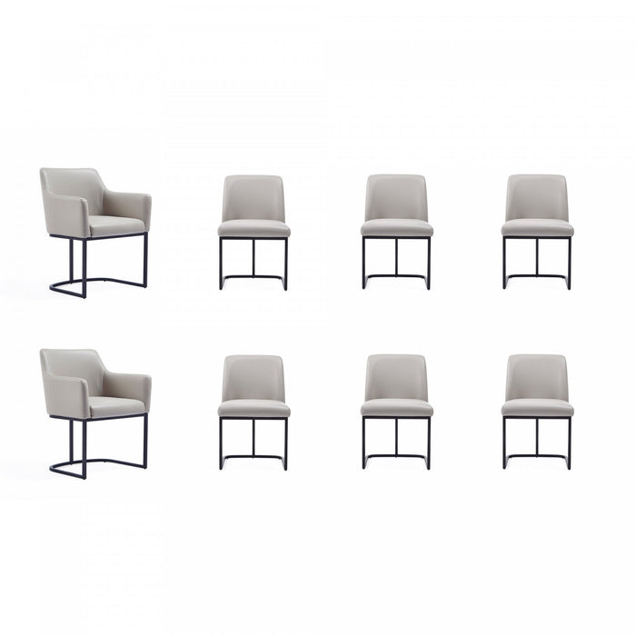 Ensemble de salle a manger moderne Serena 8 pieces en gris clair