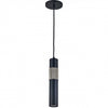 Luminaire suspendu Passwell de Dainolite avec fini noir mat et chromé satiné et 1 ampoule