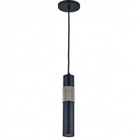 Luminaire suspendu Passwell de Dainolite avec fini noir mat et chromé satiné et 1 ampoule
