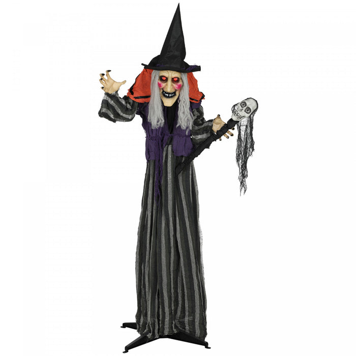Outsunny Decoration Animee D'halloween, Sorciere Animatronique, Orange