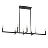 Lustre horizontal Nora de Dainolite avec fini noir mat et 8 ampoules