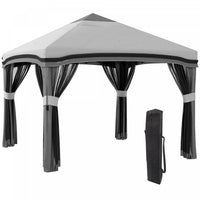 Outsunny 10' X 10' Tente De Fete Pliable Pop Up Canopy Avec Filets, Grise