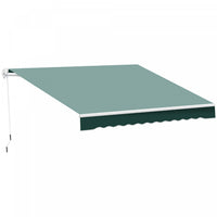 Outsunny 8'x7' Manuel Retractable Resistant A L'eau Pare-soleil Patio Auvent Abri Auvent De Terrasse