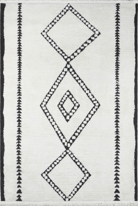 Tapis Contemporain Zelda 7'6\" x 9'6\" en Ivoire