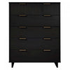 Commode Granville Moderne 38\" en noir (5 tiroirs)
