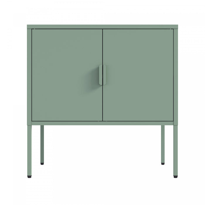Armoire d’appoint moderne Ava 24\" en metal, vert sauge