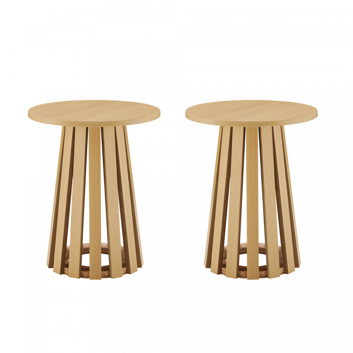 Table d’appoint Layla style scandinave moderne en chene clair – Lot de 2