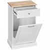 HOMCOM Armoire de poubelle inclinable de cuisine, armoire de recyclage