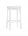 Tabouret bar Claridge en tissu et sans dossier - blanc