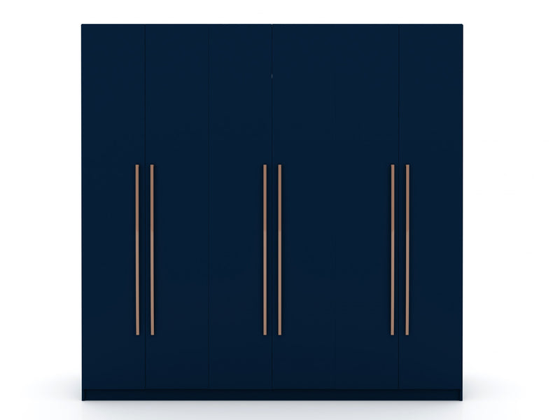 Armoire contemporaine moderne Gramercy 208 cm en bleu minuit