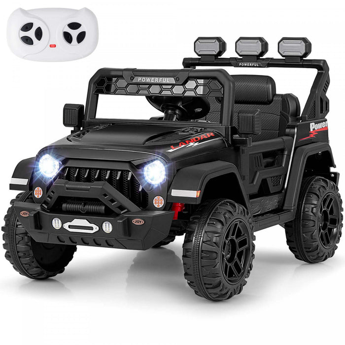 Costway 12v Enfants Roulent Sur Le Camion Avec 2 * 12v Moteurs Suspension De Ressort Et Telecommande Noir