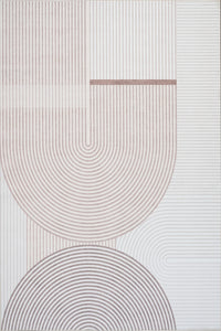   Aqua Cercles Tapis Lavable Et Antiderapant A Poils Ras 5'x7'