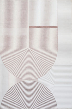 Aqua Cercles Tapis Lavable Et Antiderapant A Poils Ras 5'x7'