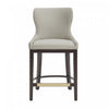 Tabouret de comptoir Blair moderne en bois avec revetement en tissu couleur pierre