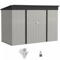 Outsunny Remise De Rangement En Acier 9' X 4' Avec Portes Verrouillables