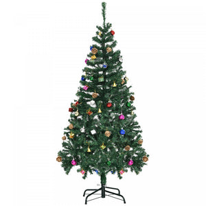 Homcom Sapin De Noel Artificiel De 1.5 M Avec Ornement De Decoration Et 420 Pointes De Branches