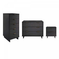  Ensemble de commode 3 pieces Granville Modern en gris charbon