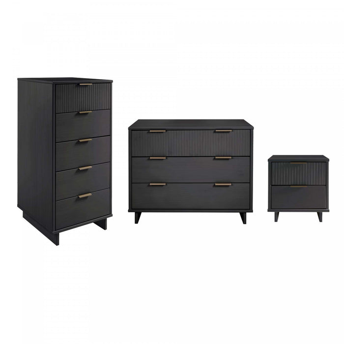 Ensemble de commode 3 pieces Granville Modern en gris charbon