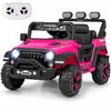 Costway 12v Enfants Roulent Sur Le Camion Avec 2 * 12v Moteurs Suspension De Ressort Et Telecommande Rose