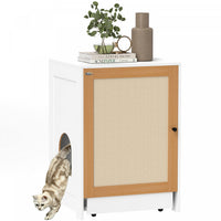 Pawhut Bac A Litiere Pour Chat, Meuble Cache Avec Plateau Coulissant, Toilettes Interieures Pour Cha
