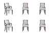 Ensemble de 6 chaises de salle a manger Grand Traditionnel en gris clair