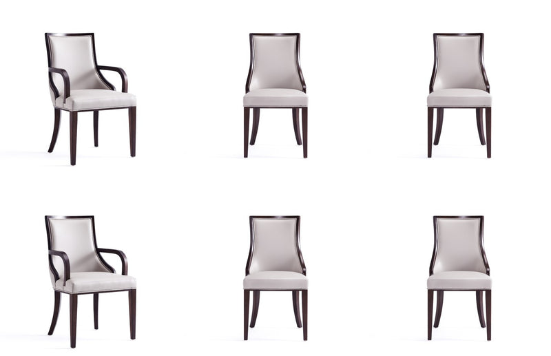 Ensemble de 6 chaises de salle a manger Grand Traditionnel en gris clair