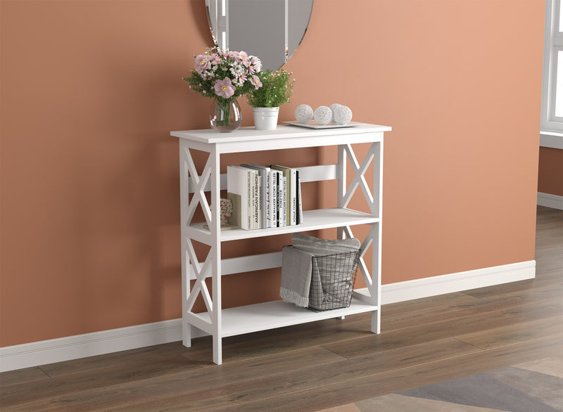 Console de 32 po avec 2 tablettes de rangement - blanche
