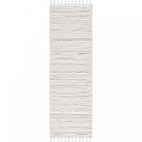 Carpette à poil long Quinto crème à motif de vagues - 2 pi 7 po x 8 pi