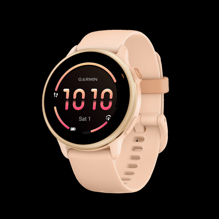 Montre intelligente Garmin Vivoactive 6 Pink Dawn - Suivi de style de vie, rapport matinal, suivi de meditation, sante des femmes, messagerie sur le poignet