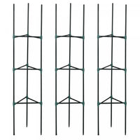 Outsunny Lot De 3 Cages A Tomates, Support Pour Plantes, Vert Fonce