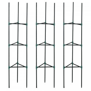 Outsunny Lot De 3 Cages A Tomates, Support Pour Plantes, Vert Fonce