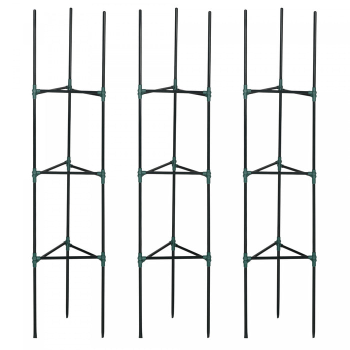 Outsunny Lot De 3 Cages A Tomates, Support Pour Plantes, Vert Fonce