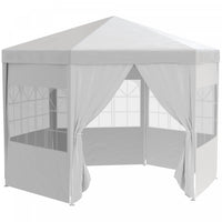 Outsunny 13ft Tonnelle Barnum De Jardin Tente De Reception 6 Parois Laterales Amovibles Fenetres Por