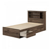 Yodi Ensemble Lit Matelot Et Tete De Lit Bibliotheque Noyer Naturel, De Meubles South Shore