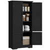HOMCOM Garde-Manger Cuisine 48\" Armoire Rangement Etageres Noir