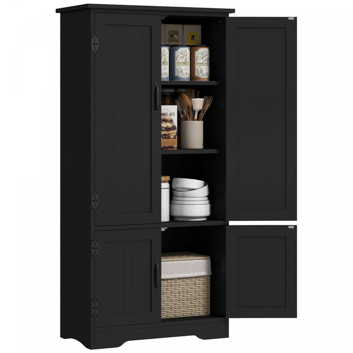 HOMCOM Garde-Manger Cuisine 48\" Armoire Rangement Etageres Noir