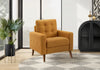 31\" De Large, Chaise D'Appoint Rembourre, Tissu Orange, Mid-Century