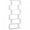 HOMCOM Bibliotheque 6 Etageres en Forme S, Separateur Bureau Maison Blanc